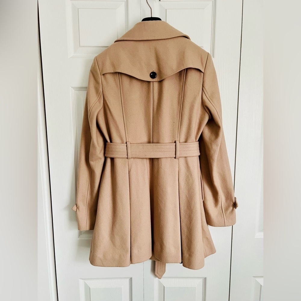 Victoria’s Secret Fit & Flare Princess Wool Trench Coat Pearl Beige Size M - Picture 3 of 6